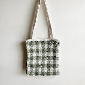 Crochet Gingham Tote Bag