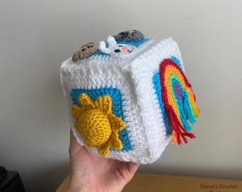 Crochet Baby Activity Cube / Baby Busy Cube / Baby shower gift