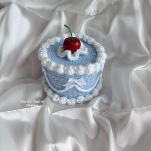 Crochet Cake Box | Crochet Fake Cake Heart Jewelry Box | Vintage Retro Heart Cake Box | Valentine’s Day Gifts for Her Bild 3