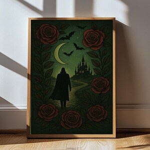 Gothic Kunstwerk Wand-Dekor, Vampir Kunst zum ausdrucken, Whimsigoth digitales Poster-Druck
