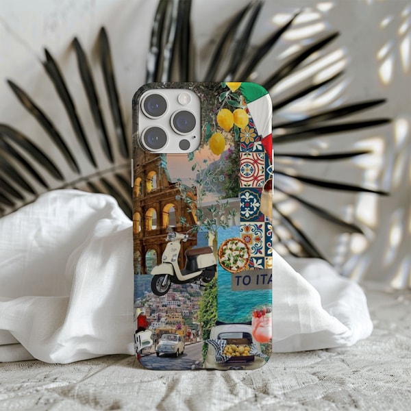 European Summer Italy Phone Cases- Collage Phone Case, Cute Case, Trendy Phone Case iPhone 15 14 Pro Max 8 Plus X, Samsung Galaxy S23 Ultra