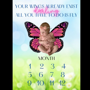 Butterfly Baby Milestone Blanket, Baby Monthly Milestone, Baby Girl Milestone Blanket, It's A Girl, Garden Baby Shower, Baby Gift Basket