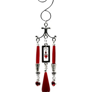 Luxe Tre Bijoux Ornament (tree jewelry) set of 2-silver metal and beads #TCH74L