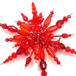 Snowflake ornament set of 3-Red Red