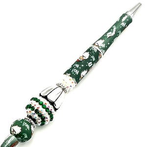 Printed Holiday beaded pen.