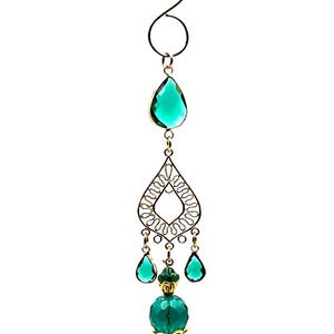 Luxe Tre Bijoux Ornament (tree jewelry) set of 2-gold metal and beads #TCH49L