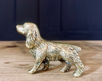 Small Mid-century brass cocker spaniel