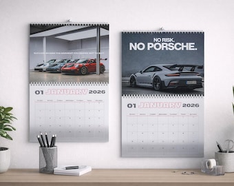 Calendario da parete annuale 2026, calendario da scrivania, calendario da parete grande, calendario fotografico, calendario motivazionale, calendario con bacheca dei desideri, calendario delle auto