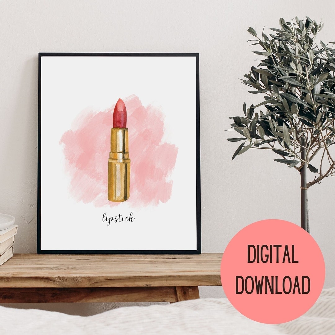 Digital Wall Art Lipstick Wall Art Makeup Beauty Poster Etsy