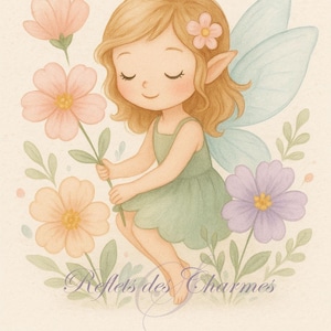 Kit anniversaire féérique à imprimer, invitation, affiche et carte de vœux PDF, thème fée, magie et enchantement