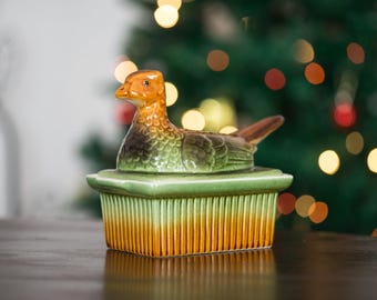 Ceramic partridge terrine/Rustic festive tableware/Country style/Kitchen and decoration/Original gift