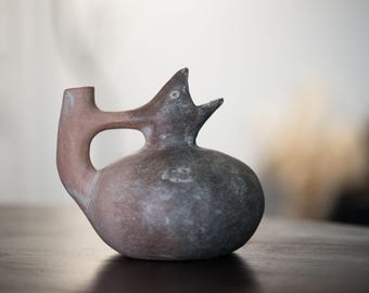 Vintage handcrafted pottery – Rare decorative ceramic object – Organic shape inspired by fish