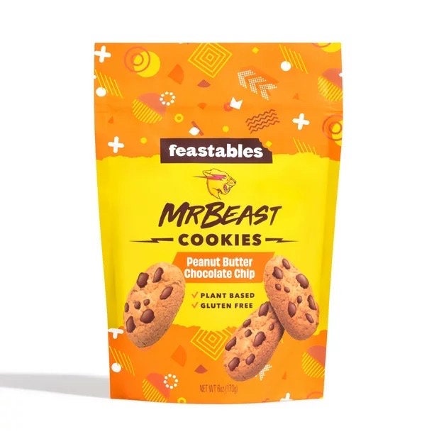 Mr Beast Feastables Chocolate Chip / Cookies Peanut Butter - Etsy UK