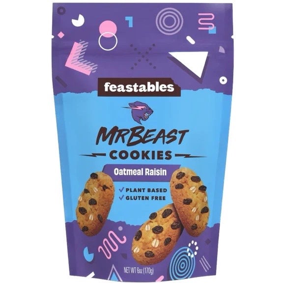 Mr Beast Feastables Chocolate Chip / Cookies Peanut Butter - Etsy UK