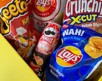Crisp Lovers Box International Gift Box Bundle KFC, Cheetos, Asian/American Pringles & European Favourites