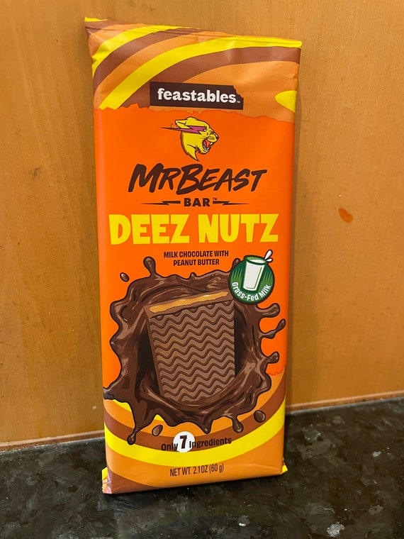 Feastables Mr Beast Chocolate Bars – NEW Deez Nuts Peanut Butter Milk  Chocolate, Original Dark, Milk Chocolate, Sea Salt and Almond Chocolate  Bars (5