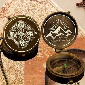 Nordic Compass, Viking Vegvisir Engraved Compass, Norse Mythology Compass, Working Compass, Anniversary Gift, To My Son Gift, Gift for Dad