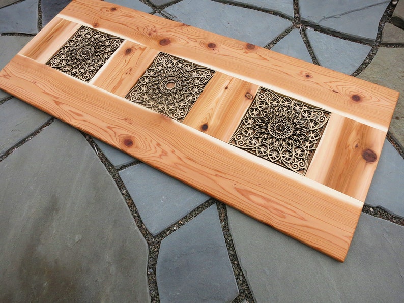 Queen Cedar Mandala Headboard Etsy