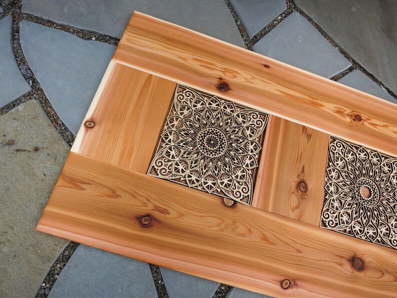 Queen Cedar Mandala Headboard Etsy