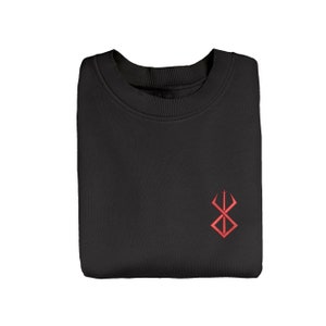Anime Embroidered Sweatshirt, Brand of Sacrifice Embroidered Sweatshirt, Anime Sweatshirt, Embroidered Crewneck Sweater, Embroidered Gift