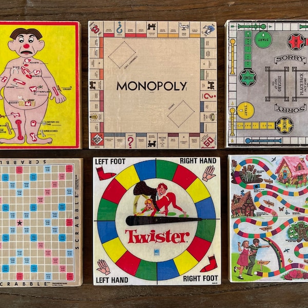 Vintage Board Game Coasters (set of 4 or 6)