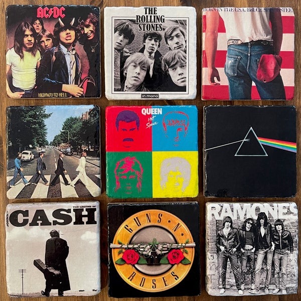 Album Cover Music Coasters (set of 4 or 9)