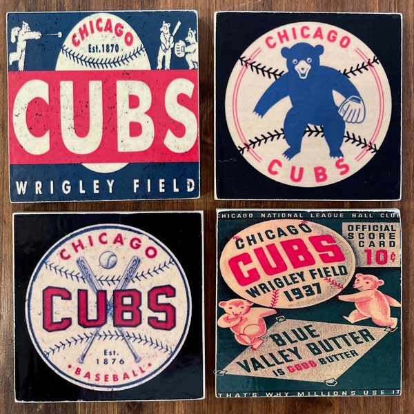 Chicago Cubs Vintage Coasters (Set of 4)