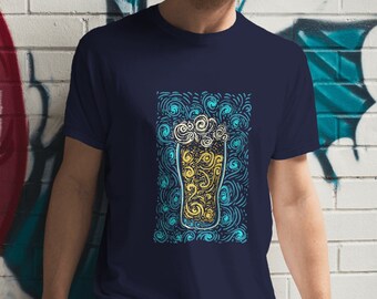 Beer Starry Night T-Shirt: Van Gogh Inspired Art Tee