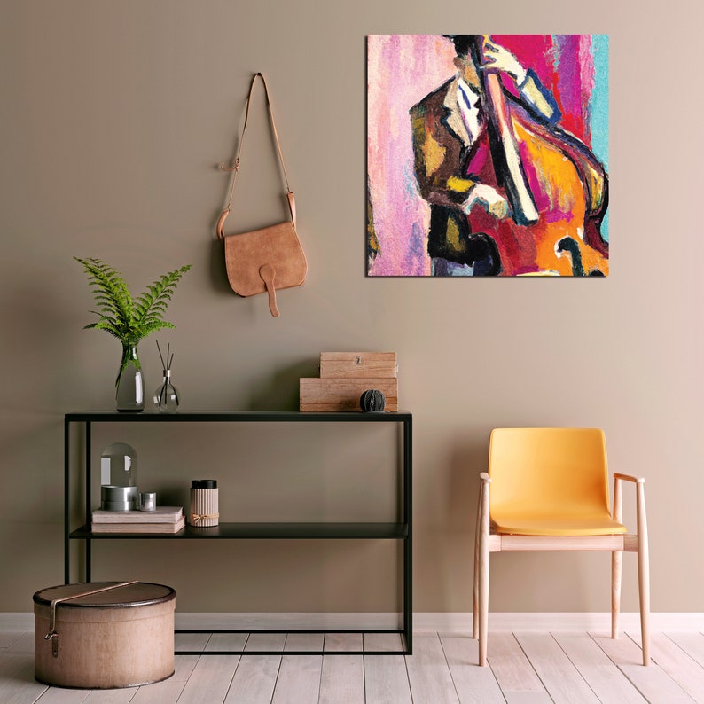 Jazz Bass Printable Music Wall Art, Set of 3 Jazz Music Decor, Musical