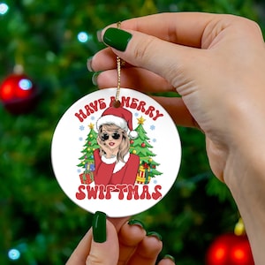 Merry Swiftmas Christmas Ornament, Eras Ornament, Swiftie, Hand Drawn T Swift, T swift, Swift Christmas Tree Ornament, Gift for Her