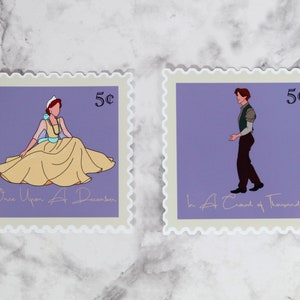 Anastasia and Dimitri Stamp Style 3" Vinyl Stickers