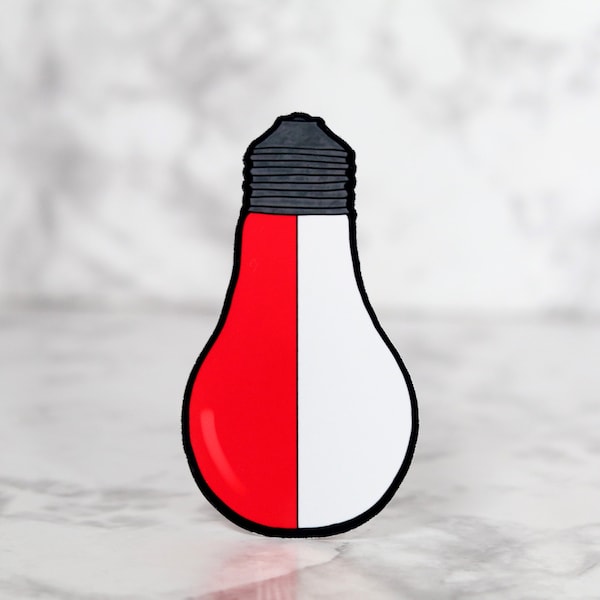 Disneyland's Refreshment Corner Red and White Light Bulb 3" Vinyl Sticker