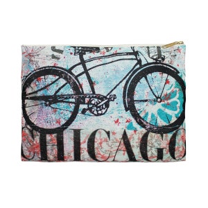 Chicago Flag and Bicycle -Accessory Pouch