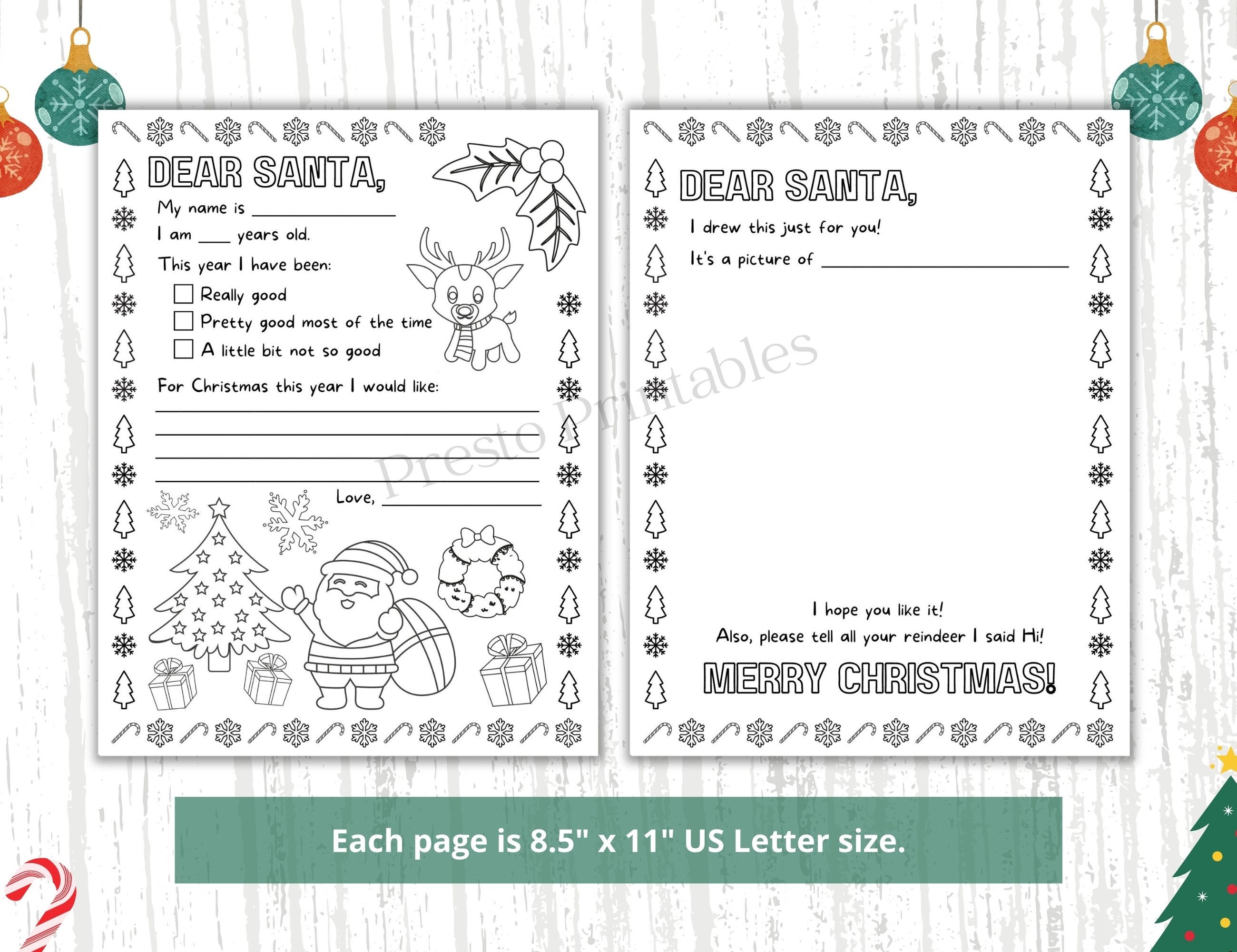 Letter to Santa Coloring Pages, Printable Dear Santa Letter, Kids ...
