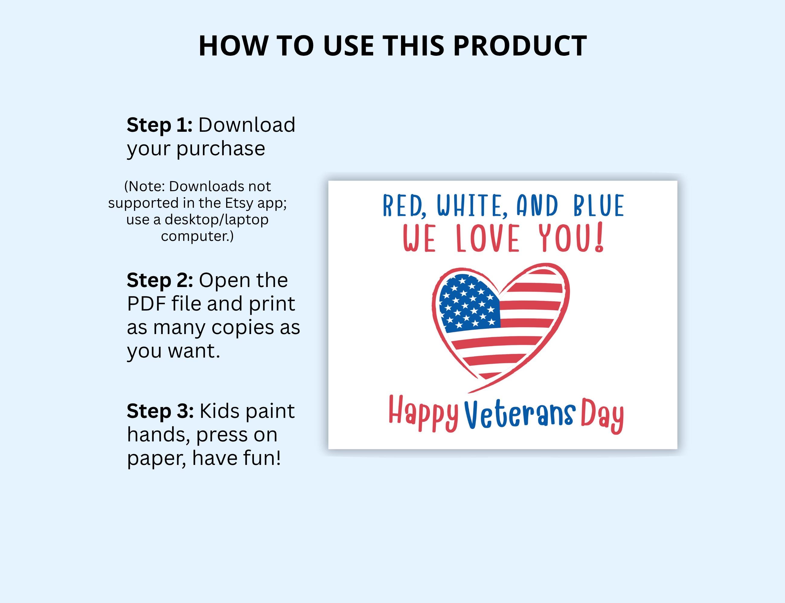 Veterans Day Kids Handprint Craft, Toddler Daycare Fall Art ...