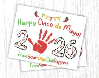 Cinco de Mayo Kids Handprint Craft 2026, Toddler Daycare Kindergarten Homeschool Art, Spring Mexican Fiesta Keepsake, Printable Artwork