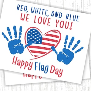 Flag Day Handprint Craft For Kids 2026, Toddler Daycare Kindergarten Homeschool Patriotic Art, Preschool Spring Summer Keepsake PDF