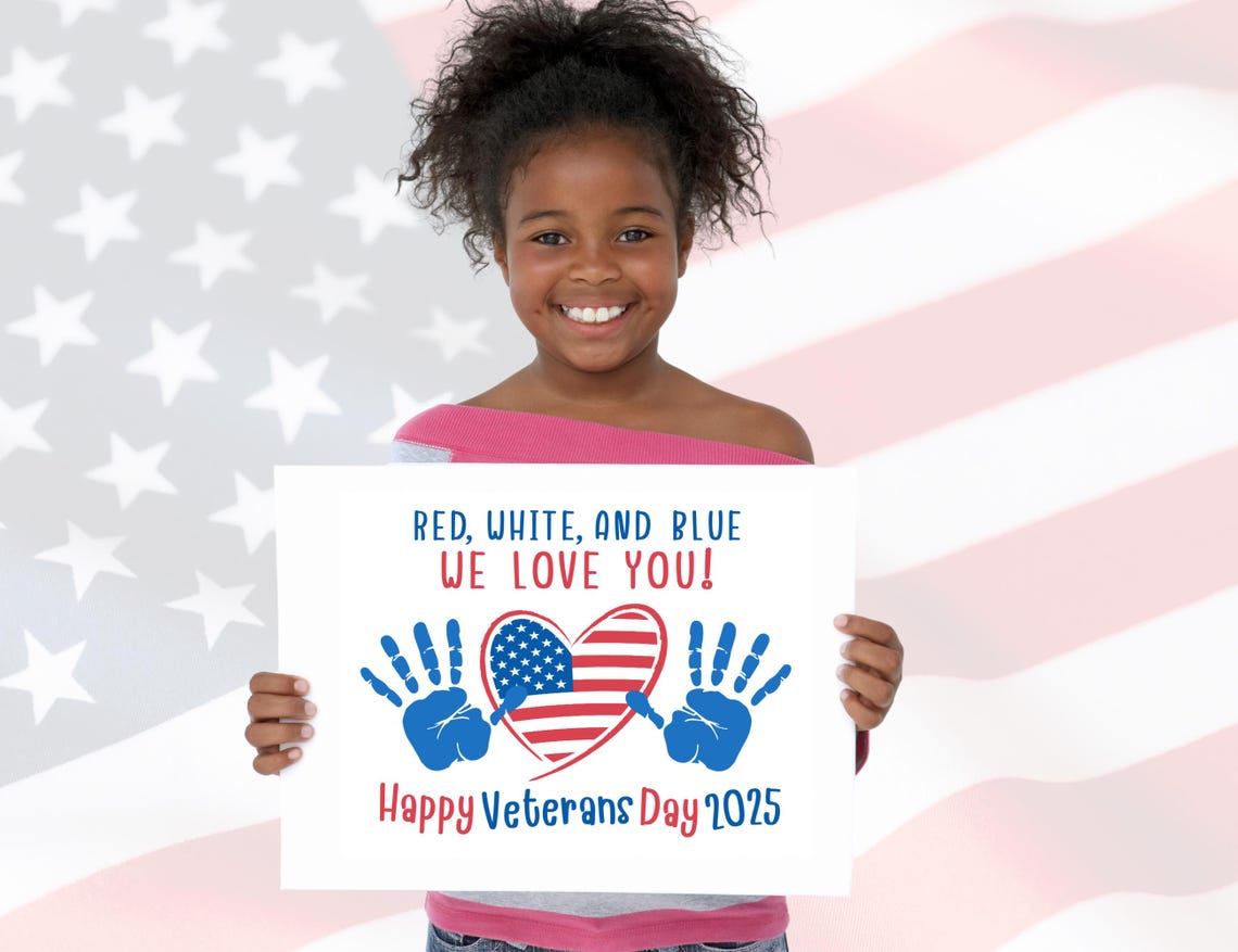 Veterans Day Kids Handprint Craft, Toddler Daycare Fall Art ...