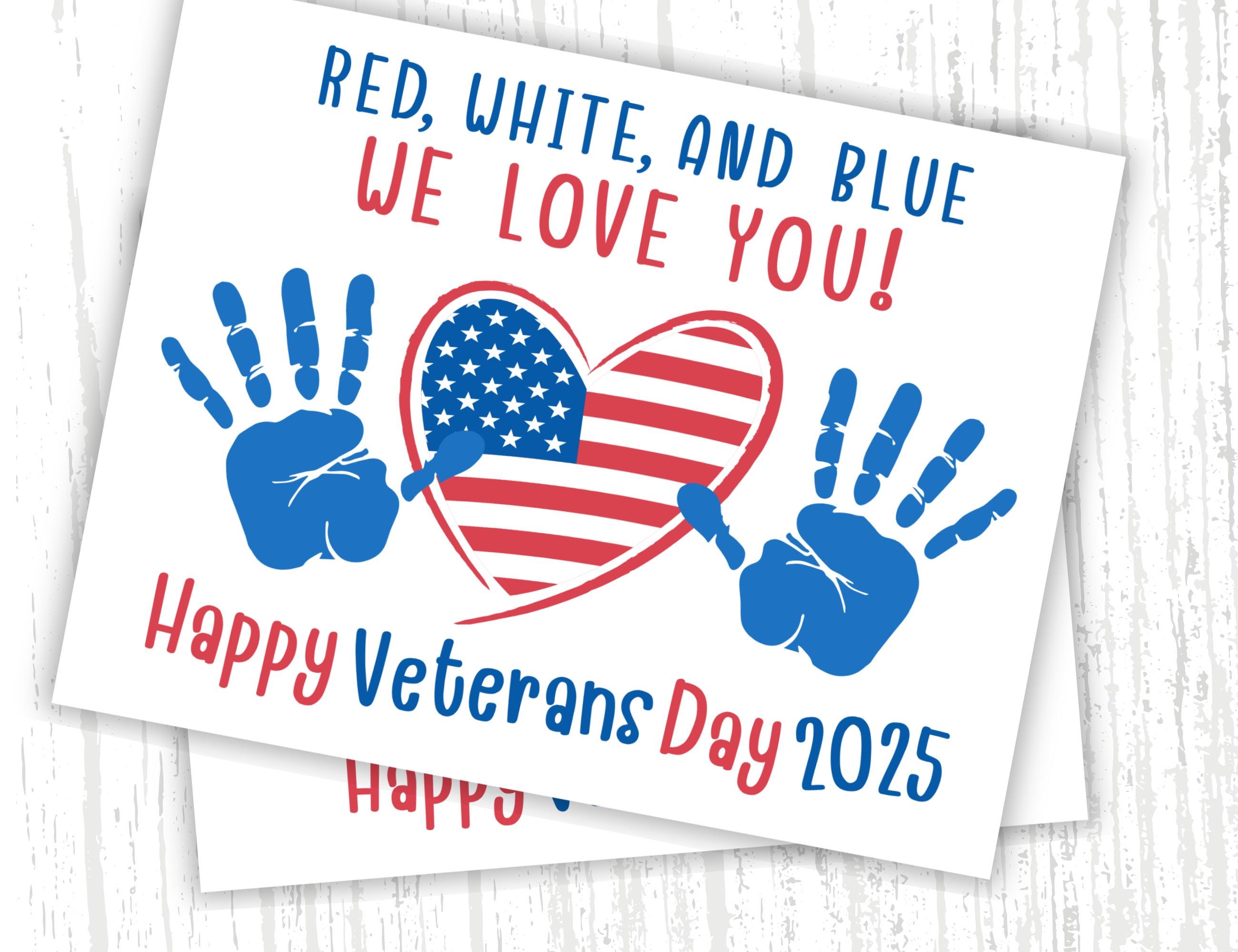Veterans Day Kids Handprint Craft, Toddler Daycare Fall Art ...