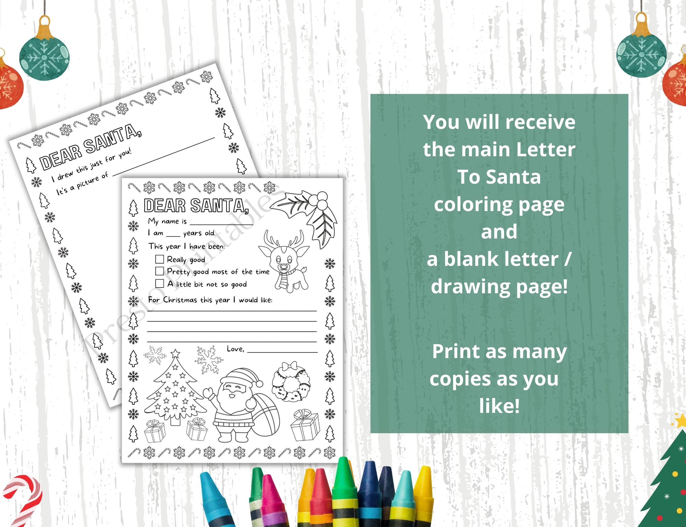 Letter to Santa Coloring Pages, Printable Dear Santa Letter, Kids ...