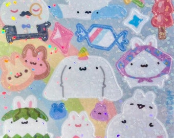 Cute Holographic Magical Bunny Sticker Sheet