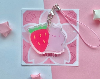 Cute Strawberry Bunny Charm