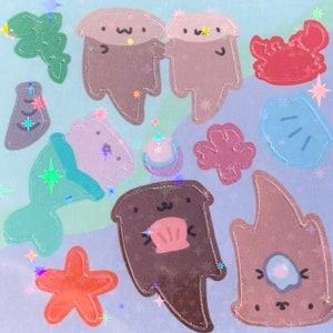 Leuk holografisch otter-stickervel