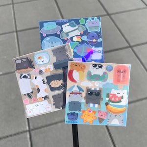 Cat Collection 1: Stickervellen ruimtekatten, Strandkatten, Huiskat