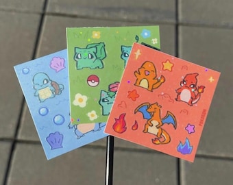 Fogli di adesivi olografici per principianti di Pocket Monsters