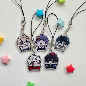 Love and Deepspace Acrylic Phone Charms - Xavier, Zayne, Rafayel, Sylus, Caleb