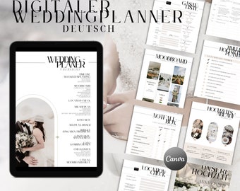 Organizador de bodas en alemán, organizador de bodas digital para tableta, portátil/listas de verificación para la planificación de bodas