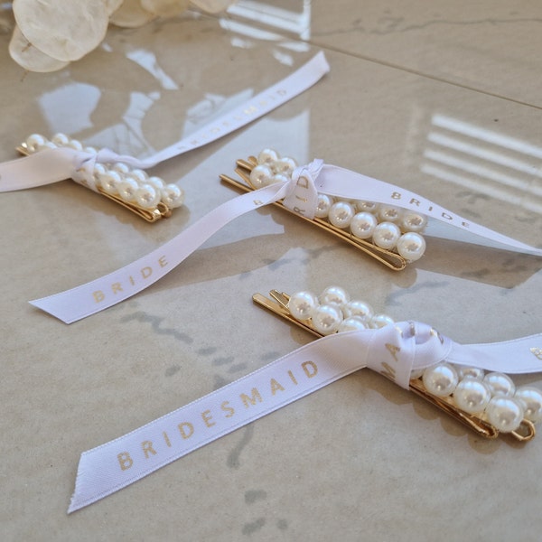 Pearl Hair Clips Bride & Bridesmaids Gift | Hair accessories bride | Bridesmaids