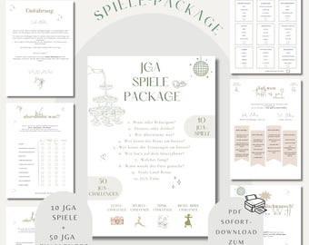 JGA games set to print sage green/ bachelorette party game / JGA women