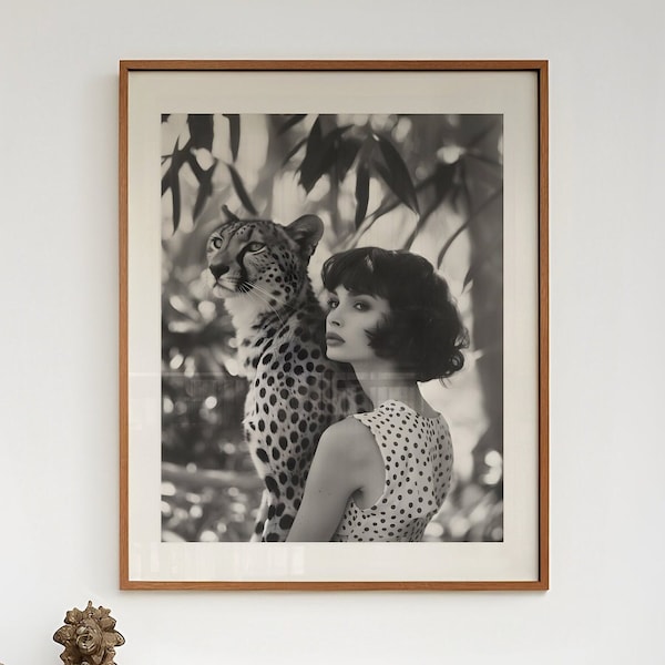 Cheetah Fashion Print Eclectic Cheetah Wall Art Preppy Leopard Poster Animal Fashion Photography Quirky Dorm Decor Quirky Cheetah Prints